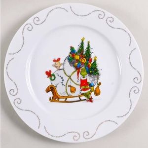 The Grinch 8 Piece Dinnerware Set NWT 4 Dinner Plates and 4 Bowls NWT